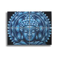 Detail Brokátu Modrý Buddha Mandala Obraz 30x40cm x 4