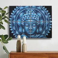 Detail Brokátu Modrý Buddha Mandala Obraz 30x40cm x 4