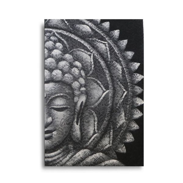 Šedý  Budha Mandala Obraz 60x80cm