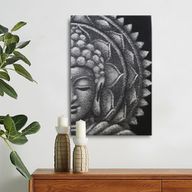 Šedý Budha Mandala Obraz 60x80cm