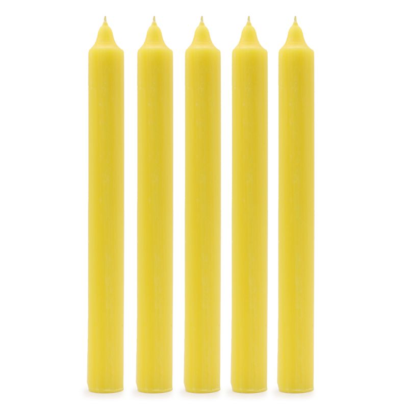 Stolové Sviečky Jednofarebné - Rustikálna Žltá