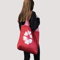 Prírodná Bavlnená Taška Tye-Dye (8oz) - 38x42x12cm - Nebeské Modré Obdĺžniky - Prírodné Ramienka