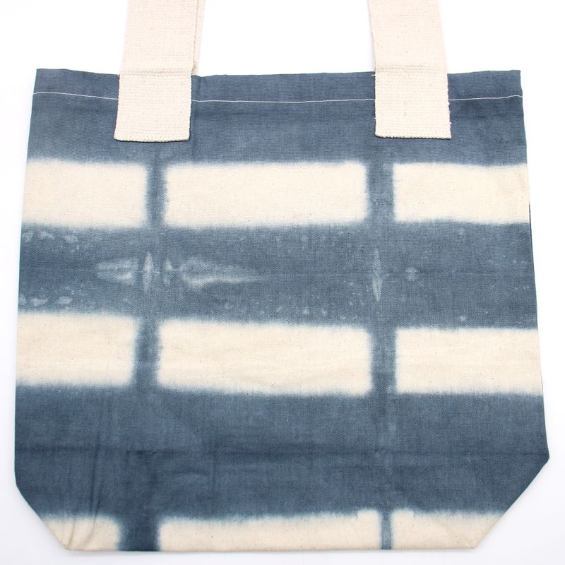 Prírodná Bavlnená Taška Tye-Dye (8oz) - 38x42x12cm - Šedé Obdĺžniky - Prírodné Ramienka