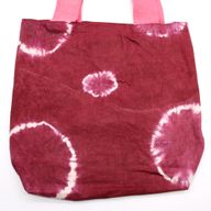 Prírodná Bavlnená Taška Tye-Dye (8oz) - 38x42x12cm - Gaštanové Krúžky - Ružové Ramienka