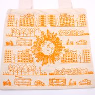 Veľká Bavlnená Nákupná Taška - 38x42cm Život v Meste - 10oz