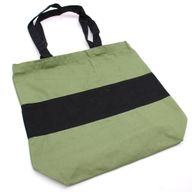 Dvojfarebná Bavlnená Taška - 38 x 42 x 12 cm - Zelená a Čierna - 10 oz