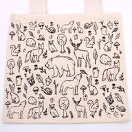 Veľká Bavlnená Nákupná Taška - 38 x 42 cm - Život v Lese - 10 oz
