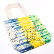Bavlnená Taška (6oz) - 38x42x12cm - Slony - Viacfarebná - Prírodné Ramienka