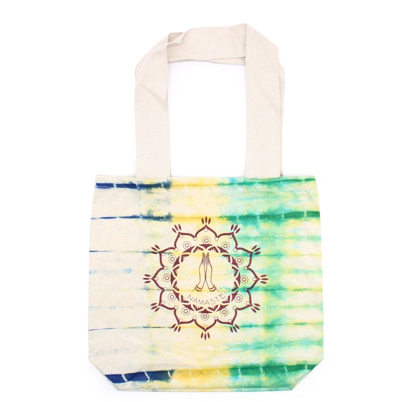 Bavlnená Taška (6oz) - 38x42x12cm - Namaste Ruky - Viacfarebná - Prírodné Ramienka