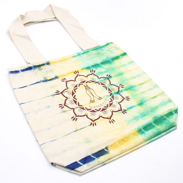 Bavlnená Taška (6oz) - 38x42x12cm - Namaste Ruky - Viacfarebná - Prírodné Ramienka