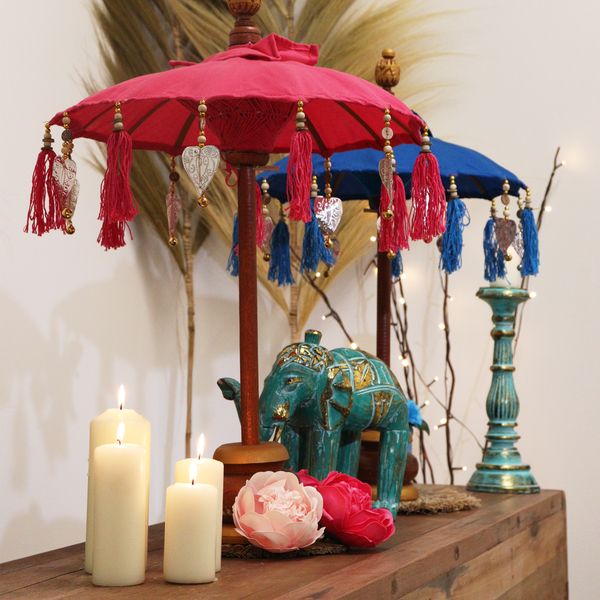 Bali Home Decor Slnečník - Bavlna - Tyrkysový - 40cm