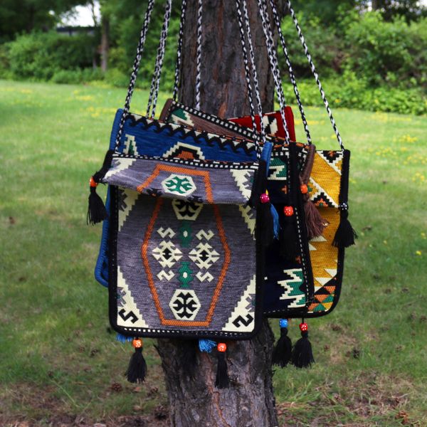 Kilim Festivalová Taška - Svetlo Šedá