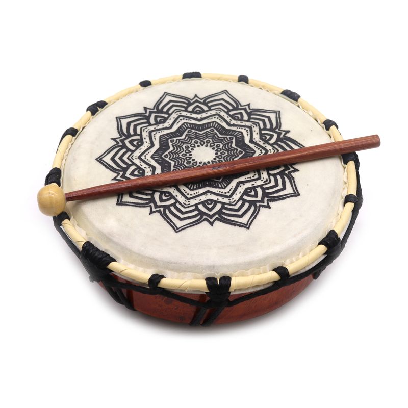 Mandala Šamanský Bubon s 1 Paličkou - 20 cm