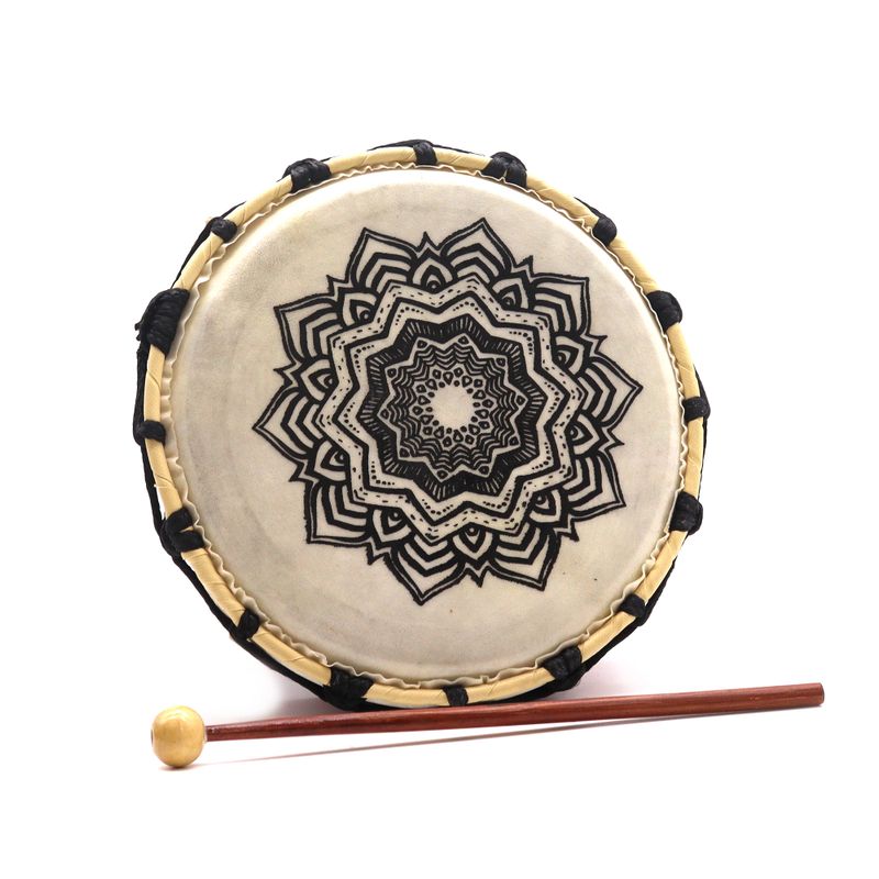 Mandala Šamanský Bubon s 1 Paličkou - 20 cm