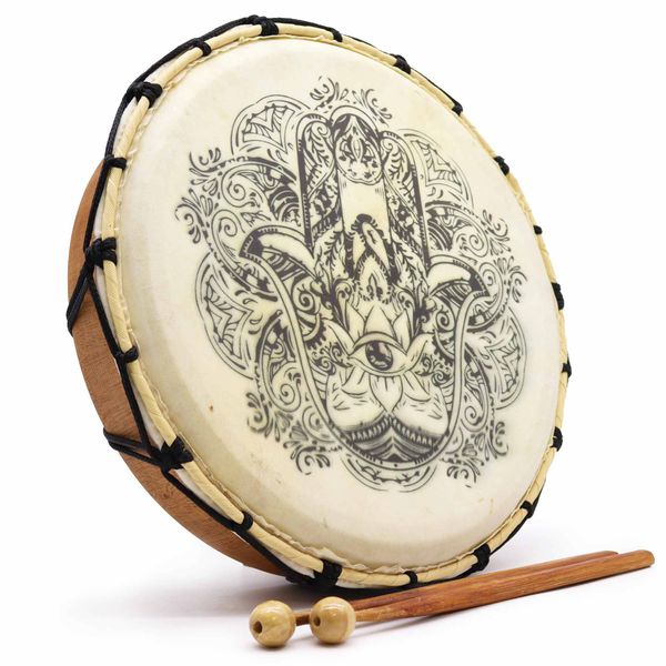 Hamsa Šamanský Bubon s Dvomi Paličkami - 30 cm