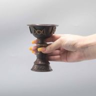Starožitný Medený Rituálny Pohár Trojitý Mesiac 8x13cm