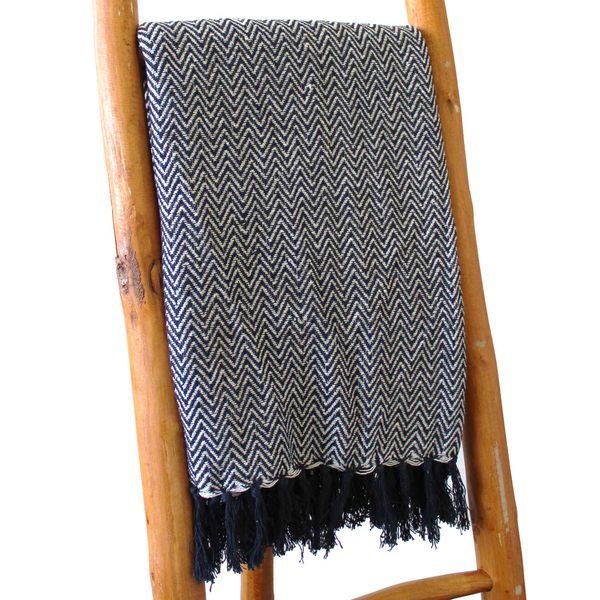 Boho Pohodlný Prehoz - 125 x 150 cm - Námornícka cik-cak