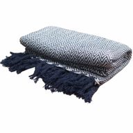 Boho Pohodlný Prehoz - 125 x 150 cm - Námornícka cik-cak