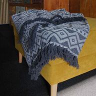 Boho Pohodlný Prehoz - 125 x 150 cm - Sivá Geometria