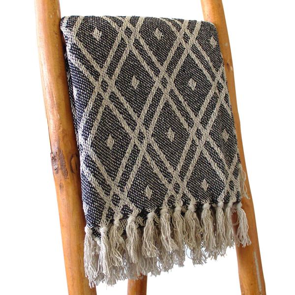 Boho Pohodlný Prehoz - 125 x 150 cm - Čierno-Béžová Regentská