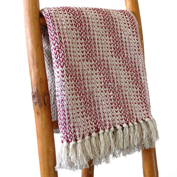 Boho Pohodlný Prehoz - 125 x 150 cm - Rubínová Dvojfarebná