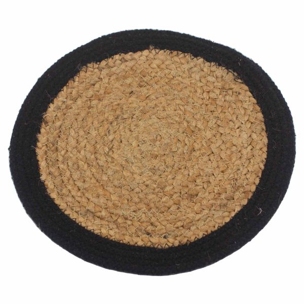 Prírodné Prestieranie - Juta a Bavlna 30cm - Čierny Okraj