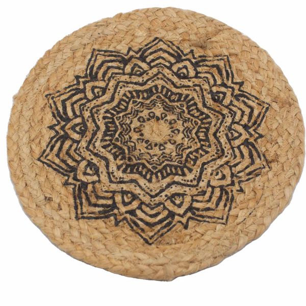 Prírodné Prestieranie - Juta 30 cm - Potlač Mandaly