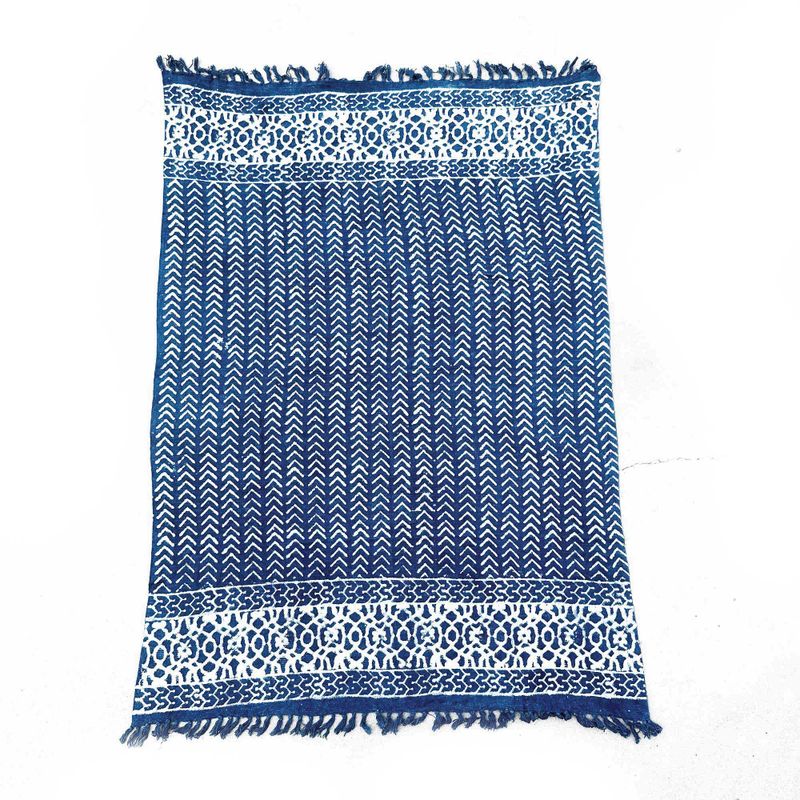 Ručne Vyrábaný Indigový Prehoz - 170x120cm -Šípky Seedha