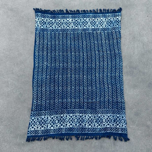 Ručne Vyrábaný Indigový Prehoz - 170x120cm -Šípky Seedha