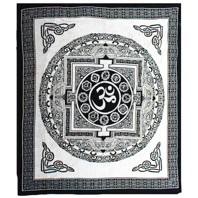 Dvojlôžková Bavlnená Prikrývka na posteľ - OM Mandala
