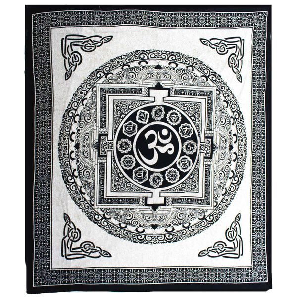 Dvojlôžková Bavlnená Prikrývka na posteľ - OM Mandala