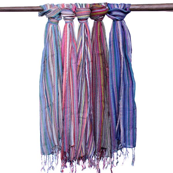 Indické Boho Šatky - 50x180 cm - Odtiene Fialovej