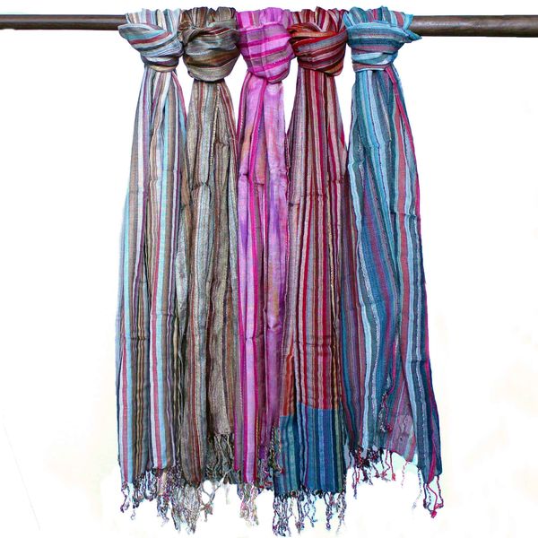 Indické Boho Šatky - 50x180cm - Odtiene Modrej