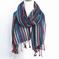 Indické Boho Šatky - 50x180cm - Odtiene Modrej