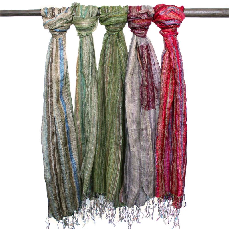 Indické Boho Šatky - 50x180cm - Odtiene Zelenej