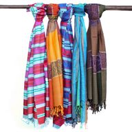Veľké Indické Boho Šatky - 75x180cm - Odtiene Modrej