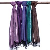 Veľké Indické Boho Šatky - 75x180cm - Rôzne Farby so Zlatou Niťou