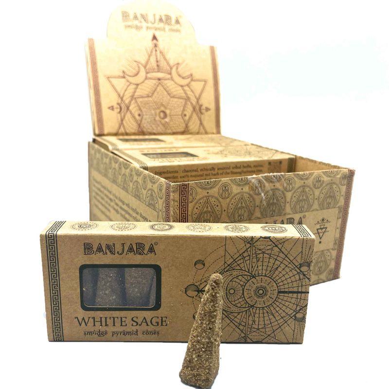 Banjara Vykurovacie Pyramídové Kužele - Biela Šalvia