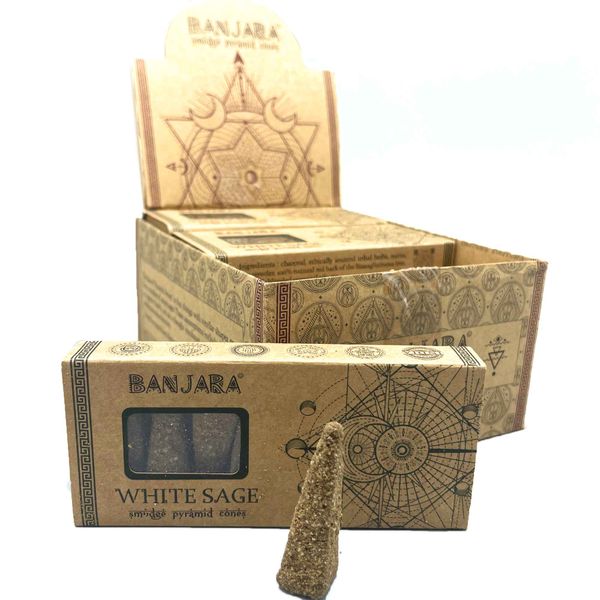 Banjara Vykurovacie Pyramídové Kužele - Biela Šalvia