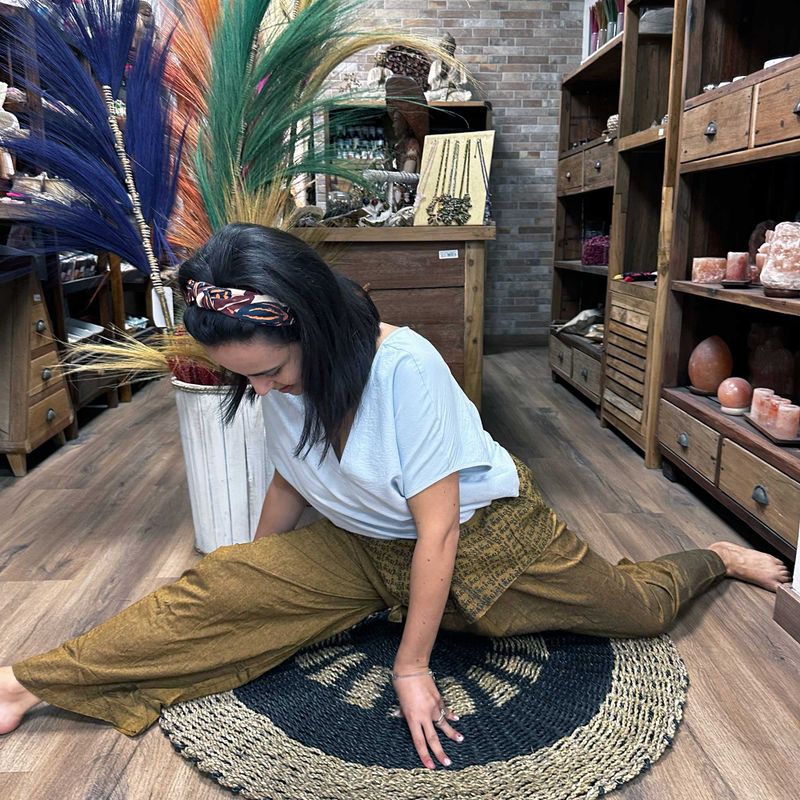Jogové a Festivalové Nohavice Thajský Rybár Mandala Mantra - Oranžové