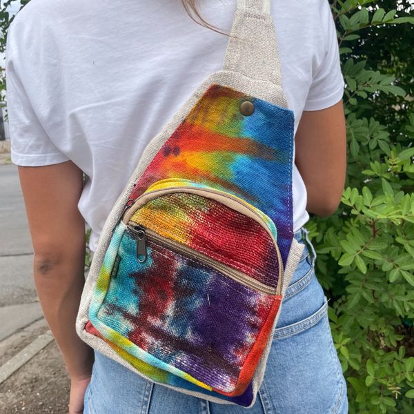 Tie Dye Konopná Taška cez Rameno