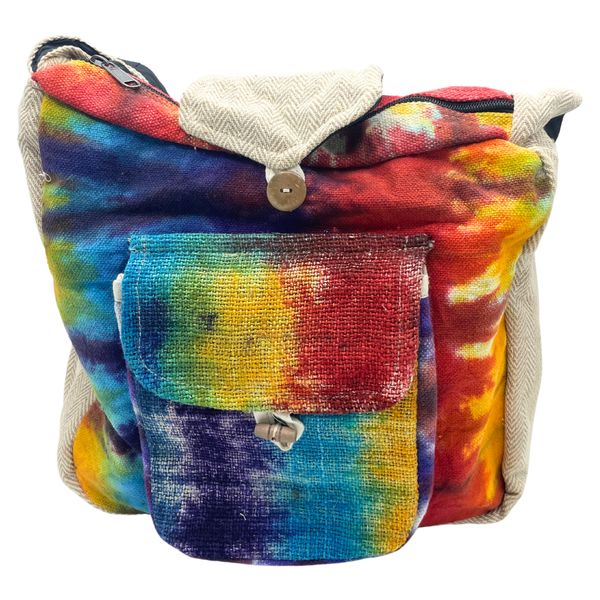 Tie Dye Konopná Študijná Taška s Predným Vreckom