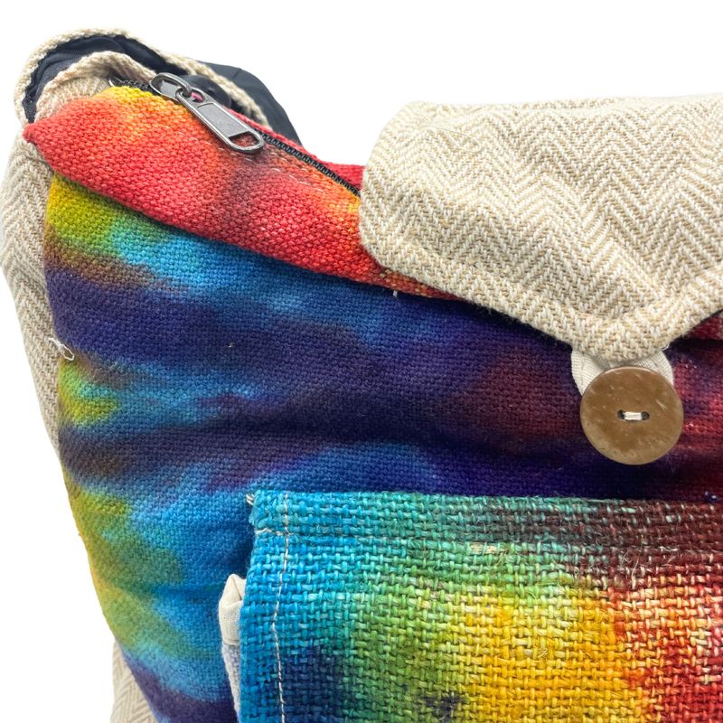 Tie Dye Konopná Študijná Taška s Predným Vreckom