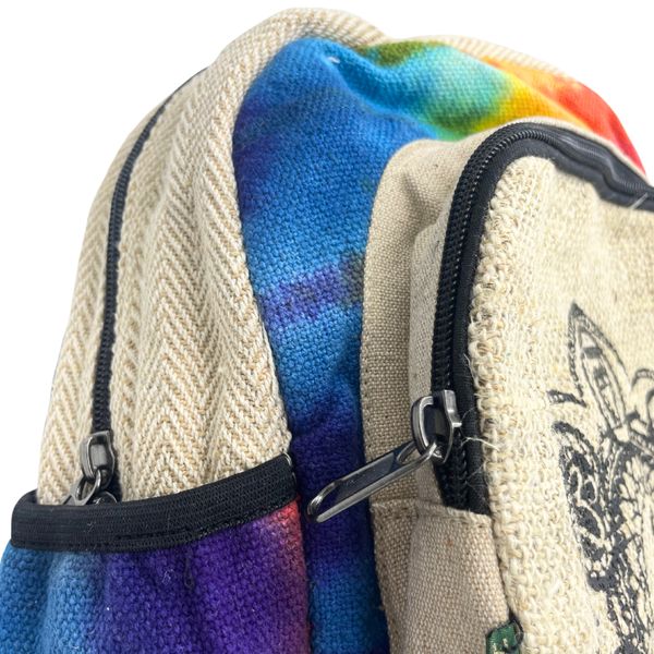 Tie Dye Stredný Konopný Batoh - 7 Čakier