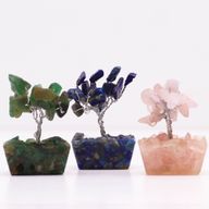 Mini Stromčeky z Drahých Kameňov na Orgonitovej Základni - Rôzne Druhy (15 kameňov)