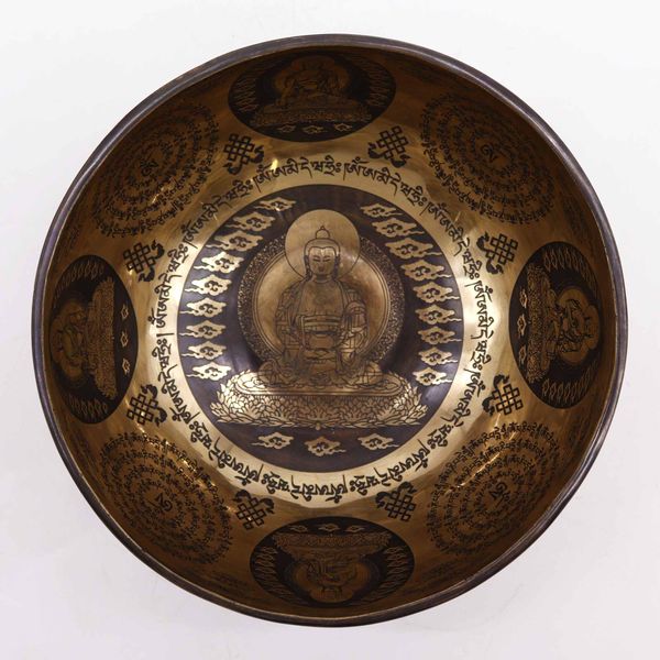 Tibetská Liečivá Gravírovaná Miska - 21cm - 5 Budhov