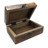 Stredná Drevená Krabička s Keramickou Glazúrou - 15 x 10 x 6 cm - Orientálny Vzor