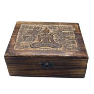 Veľká Drevená Spomienková Krabička 20x15x7.5cm - Budha