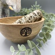 Drevená Rituálna Miska na Vykurovacie Zväzky - Strom Života - 14x7cm