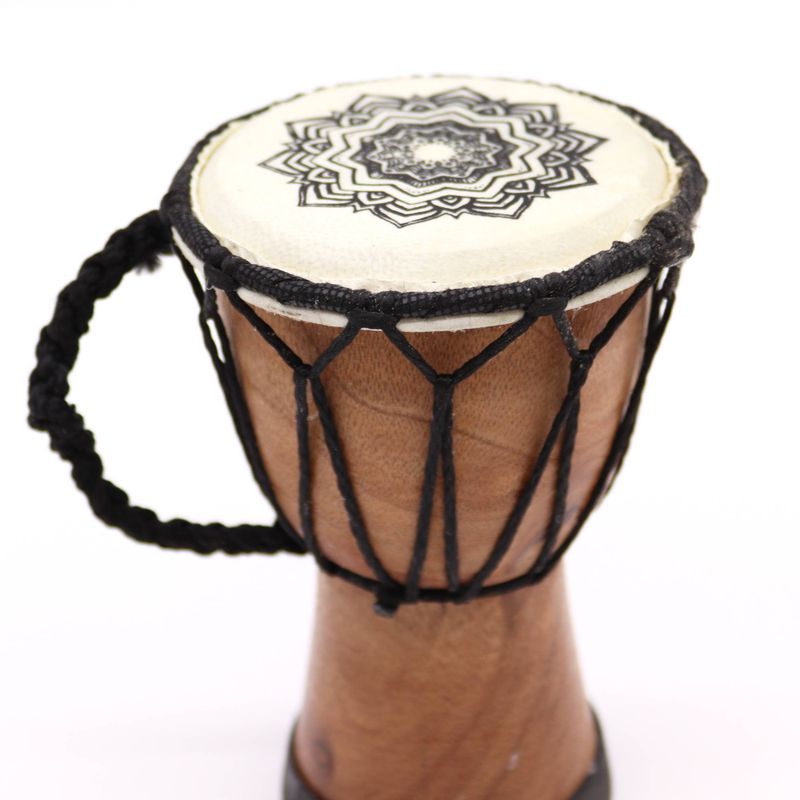 Ručne Vyrobený Bubon Djembe - Výška 15 cm